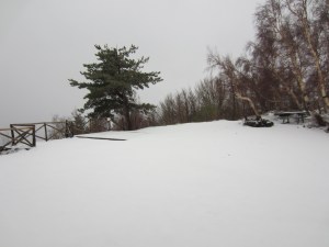 Snow covering area near Mount Etna