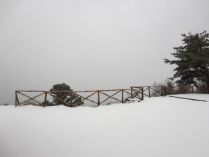 Snow covering area near Mount Etna