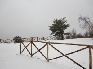 Snow covering area near Mount Etna